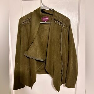Vigoss Olive Faux Suade Leather Jacket